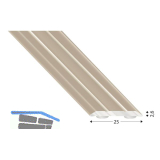 K�GELE Abdeckprofil Alu Edelstahloptik 25/1000 mm