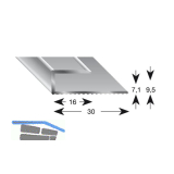 K�GELE Gleitabschlussprofil U Alu silber eloxiert 7/1000 mm