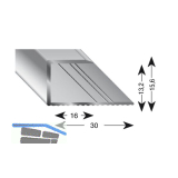 K�GELE Gleitabschlussprofil U Alu silber eloxiert 13/1000 mm