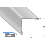 Mauerkantenprofil Edelstahl, selbstklebend, 40x40x1,2 mm, 1500 mm
