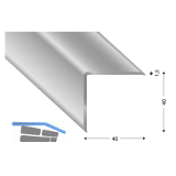 Mauerkantenprofil silber eloxiert, 40x40x1,5 mm, 1500 mm
