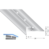 K�GELE Treppenkantenprofil Alu silber eloxiert, 5 mm, 2700 mm