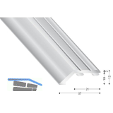 K�GELE Abschlussprofil 201, Alu silber eloxiert selbstklebend, 2700 / 37 mm
