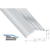 K�GELE Abschlussprofil 201, Alu silber eloxiert gebohrt, 15 ,mm, 1000 mm