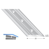 K�GELE Abdeckprofil Alu silber eloxiert, gebohrt, Breite 25 mm, 2700 mm