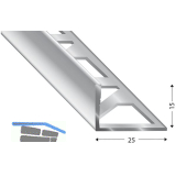 K�GELE Fliesenprofil PRIMO, Alu silber, Innenh�he 15 mm, 3000 mm