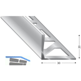 K�GELE Fliesenprofil PRIMO, Alu silber, Innenh�he 20 mm, 3000 mm