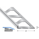 K�GELE Fliesenprofil PRIMO, Alu roh, Innenh�he 3 mm, 3000 mm