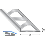 K�GELE Fliesenprofil PRIMO, Alu silber, Innenh�he 4,5 mm, 3000 mm