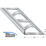 K�GELE Fliesenprofil PRIMO, Alu silber, Innenh�he 6 mm, 3000 mm