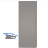 Glasschiebet�r Set BlackShine, 820x2100mm, Inlay CPL wei�, Sto�griff silber