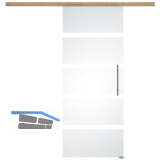 Glasschiebet�r Set Sensita 15, 820x2100mm, Inlay CPL Risseiche, Sto�griff silber