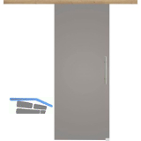 Glasschiebet�r Set BlackShine, 820x2100mm, Inlay CPL Risseiche, Sto�griff silber