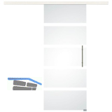 Glasschiebet�r Set Sensita 15, 920x2100mm, Inlay CPL Bianco, Sto�griff silber