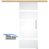 Glasschiebet�r Set Sensita 15, 820x2100mm, Inlay CPL Eiche, Sto�griff silber