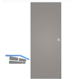 Glasschiebet�r Set BlackShine, 920x2100mm Inlay CPL wei� Muschelgriff silber