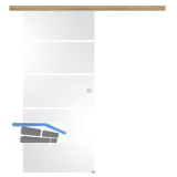 Glasschiebet�r Set Sensita 15, 920x2100mm Inlay CPLRisseiche Muschelgriff silber