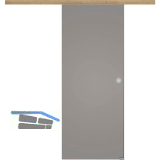 Glasschiebet�r Set BlackShine 820x2100mm Inlay CPL Risseiche Muschelgriff silber