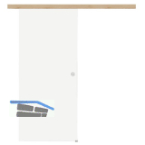 Glasschiebet�r Set Satiniert, 820x2100mm, Inlay CPL Achat Muschelgriff silber