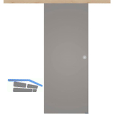 Glasschiebet�r Set BlackShine, 820x2100mm Inlay CPL Achat Muschelgriff silber