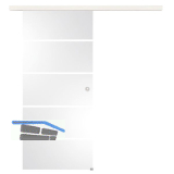 Glasschiebet�r Set Sensita 15, 920x2100mm Inlay CPL Bianco Muschelgriff silber