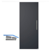 Glasschiebet�r Set BlackDark, 820x2100mm, Inlay CPL wei�, Sto�griff silber