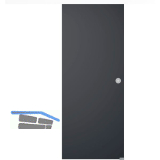 Glasschiebet�r Set BlackDark, 820x2100mm Inlay CPL wei� Muschelgriff silber