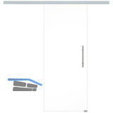 SOLIDO Glasschiebet�r Set Klarglas, Beschl�ge/Sto�griff silber, 820x2100