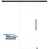 SOLIDO Glasschiebet�r Set Klarglas, Beschl�ge/Sto�griff schwarz, 820x2100