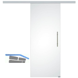 SOLIDO Glasschiebet�r Set Satiniert, Beschl�ge/Sto�giff silber, 820x2100