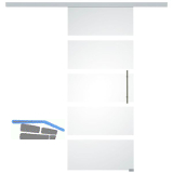 SOLIDO Glasschiebet�r Set Sensita 15, Beschl�ge/Sto�griff silber, 820x2100