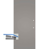 SOLIDO Glasschiebet�r BlackShine, mit Sto�griff Bohrung 820x2100