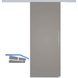 SOLIDO Glasschiebet�r Set BlackShine, Beschl�ge/Sto�griff silber, 820x2100