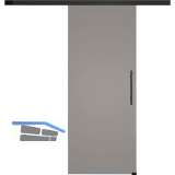 SOLIDO Glasschiebet�r Set BlackShine, Beschl�ge/Sto�griff schwarz, 920x2100