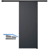 SOLIDO Glasschiebet�r Set BlackDark, Beschl�ge/Sto�griff schwarz, 820x2100