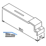Halter Soft 40 Aluminium blank 160 mm Sichtbeton