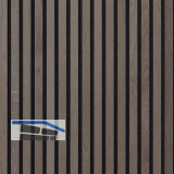 Akustikpaneel mit Softkante Eiche grau roh / schwarz