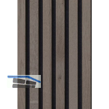 Akustikpaneel Muster mit Softkante Eiche grau roh / schwarz