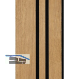 Akustikpaneel Plus Muster mit Softkante Eiche Natur roh / schwarz