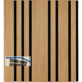 Akustikpaneel Plus mit Softkante Eiche Natur roh / schwarz