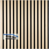 Akustikpaneel mit Softkante Wei�tanne Natur roh / schwarz