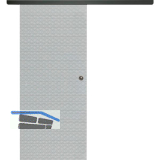 SOLIDO Glasschiebet�r Set Edelstein Diamant klar, Muschelgriff schwarz, 920