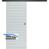 SOLIDO Glasschiebet�r Set Edelstein Gr. Smaragd klar, Muschelgriff schwarz, 920