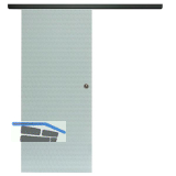 SOLIDO Glasschiebet�r Set Edelstein Smaragd wei�, Muschelgriff schwarz, 920