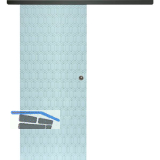 SOLIDO Glasschiebet�r Set Edelstein Gr. Smaragd wei�, Muschelgriff schwarz, 820