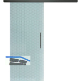 SOLIDO Glasschiebet�r Set Edelstein Brillant wei�, Sto�griff schwarz, 920