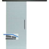 SOLIDO Glasschiebet�r Set Edelstein Smaragd wei�, Sto�griff schwarz, 820