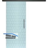 SOLIDO Glasschiebet�r Set Edelstein Grande Smaragd wei�, Sto�griff schwarz, 820