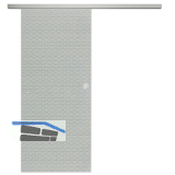 SOLIDO Glasschiebet�r Set Edelstein Diamant klar, Muschelgriff silber, 820