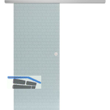 SOLIDO Glasschiebet�r Set Edelstein Smaragd wei�, Muschelgriff silber, 820